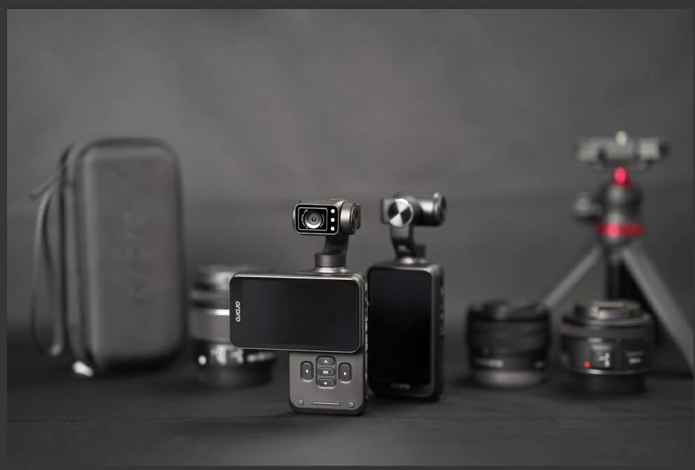 Ordro Pocket M5 3-Axis Gimbal Camera, 5K, for Vlogging and YouTube – juodos spalvos
