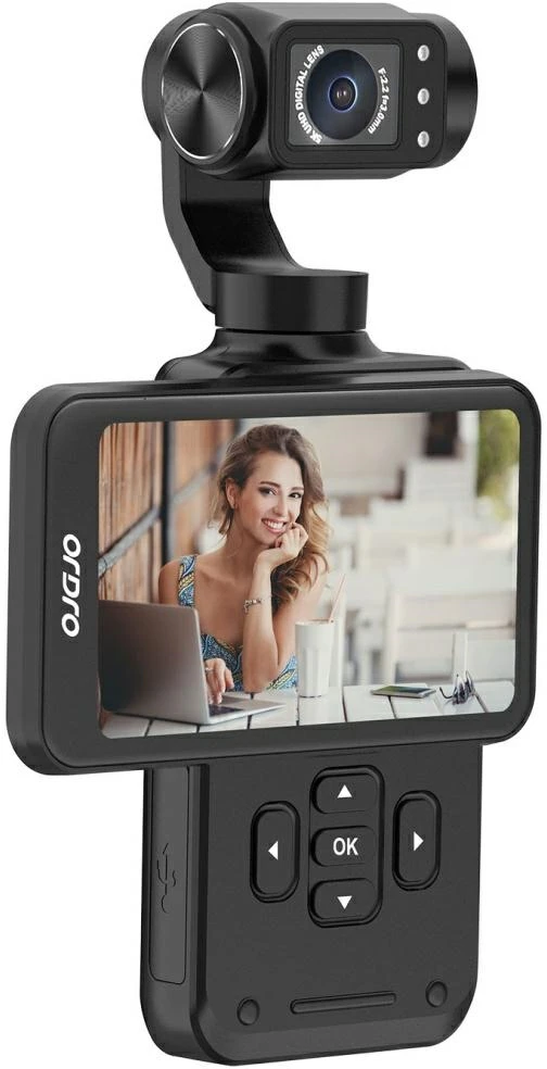 Ordro Pocket M5 3-Axis Gimbal Camera, 5K, for Vlogging and YouTube – juodos spalvos