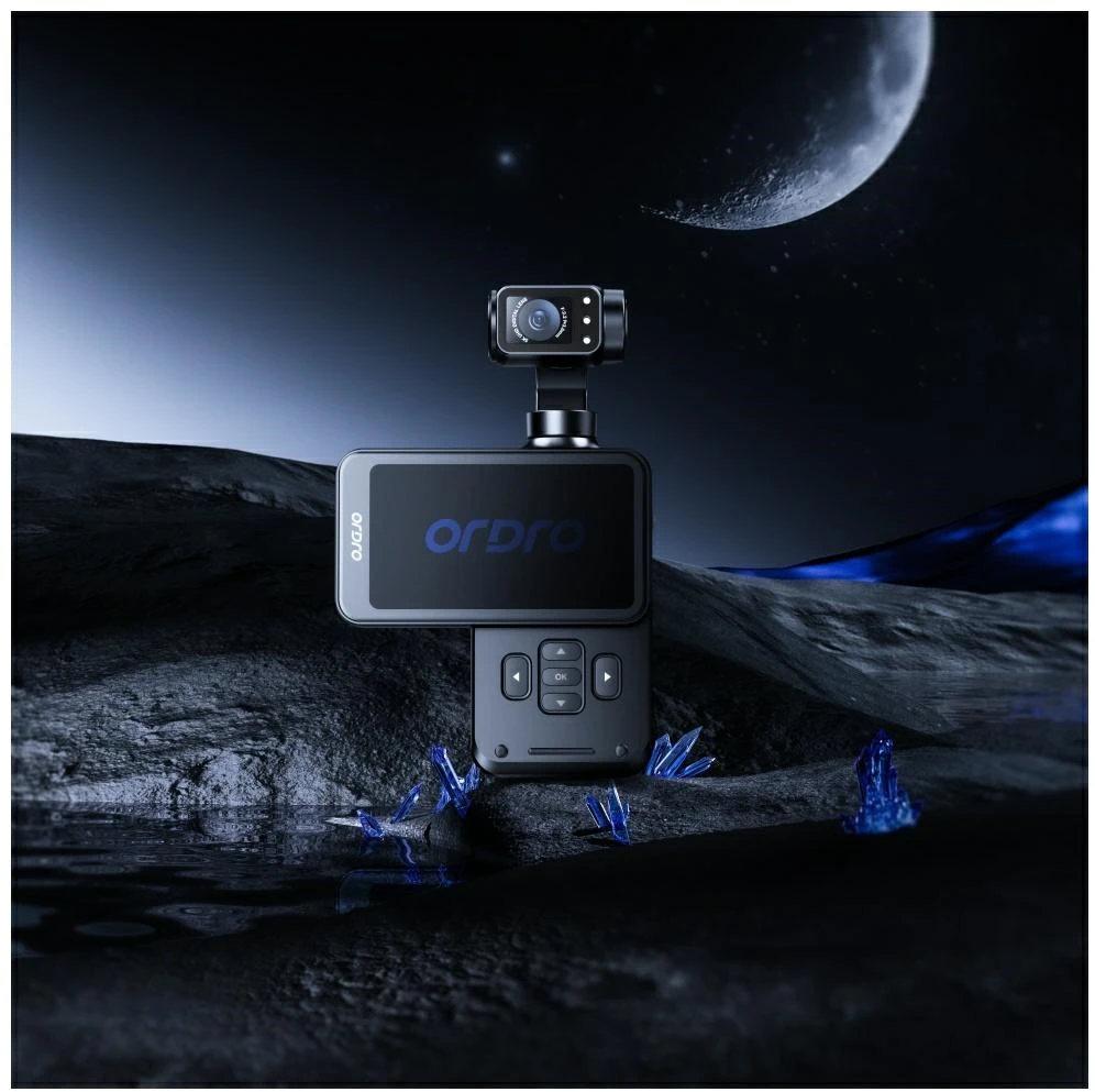 Ordro Pocket M5 3-Axis Gimbal Camera, 5K, for Vlogging and YouTube – juodos spalvos