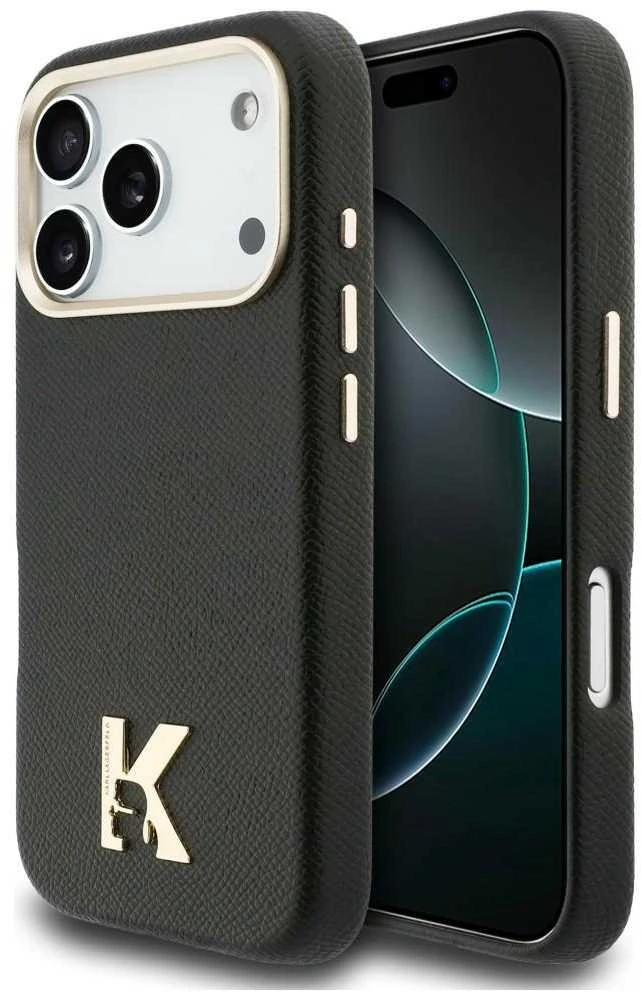 Dėklas Karl Lagerfeld case for IPHONE 17 Pro compatible with MagSafe KLHMP17L5PGFKHGK (Karl Head Logo) juodas