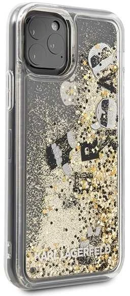Telefono dėklas Karl Lagerfeld KLHCN58ROGO iPhone 11 Pro juodas & auksinis hard case Glitter