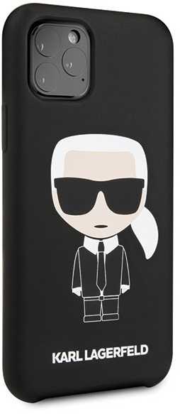 Karl Lagerfeld KLHCN58SLFKBK iPhone 11 Pro kietas dėklas juodas / juodas silikoninis ikoninis