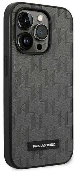 Karl Lagerfeld Saffiano Mono Metal Logo iPhone 14 Pro Max 6.7" dėklas – pilkas