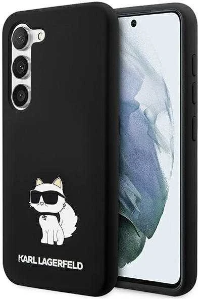 Karl Lagerfeld Karlas Lagerfeldas KLHCS23MSNCHBCK S23+ S916 kietas dėklas, juodas/juodas silikoninis dėklas