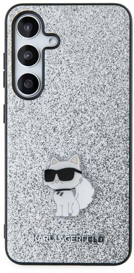 Karl Lagerfeld KLHCSA35GCNPSG A35 A356 sidabrinis kietas dėklas Fixed Glitter Ikonik Metal Pin