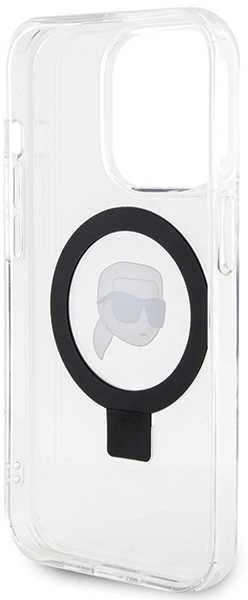 Karl Lagerfeld KLHMP15XHMRSKHH Apple iPhone 15 Pro Max 6.7″ baltos spalvos kietas dėklas Ring Stand Karl Head MagSafe