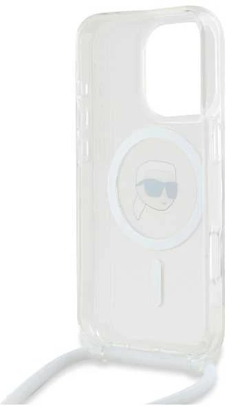Karl Lagerfeld KLHMP16LHCKHNT Apple iPhone 16 Pro 6.3″ kietas dėklas skaidrus Crossbody IML Karl Head Magsa