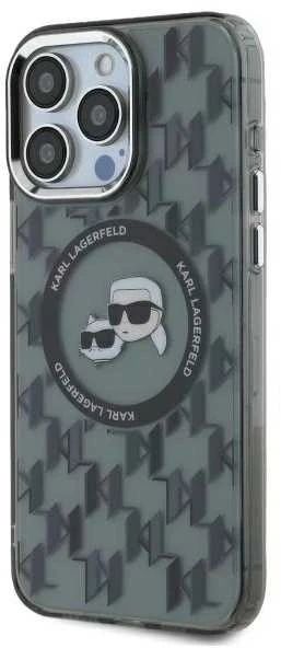 Dėklas Karl Lagerfeld KLHMP16LHMCKMHK Apple iPhone 16 Pro 6.3″ juodos spalvos IML Monogram Karl&Choupette Head MagSa