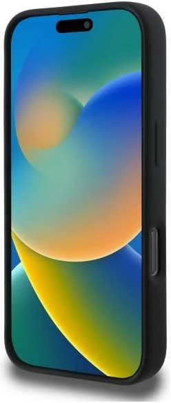 Karl Lagerfeld Liquid silikoninis Karl Head MagSafe Apple iPhone 16 Pro dėklas telefonui juodos spalvos