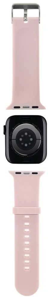 Apyrankė laikrodžiui Apple Watch 1 / 2 / 3 / 4 / 5 / 6 / SE / 7 / 8 (38 / 40 / 41 mm) Karl Lagerfeld Strap 3D Rubber Karl&Choupette Heads (KLAWMSLKCNP) rožinės spalvos