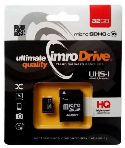 Imro atminties kortelė 32GB Micro SDHC cl. 10 UHS-I + adapteris