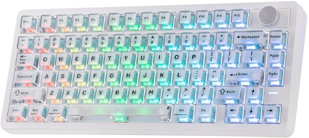 Klaviatūra mechaninė Epomaker HE75 V2 Jade HE Switch balta-kreminė/baltas-creamy