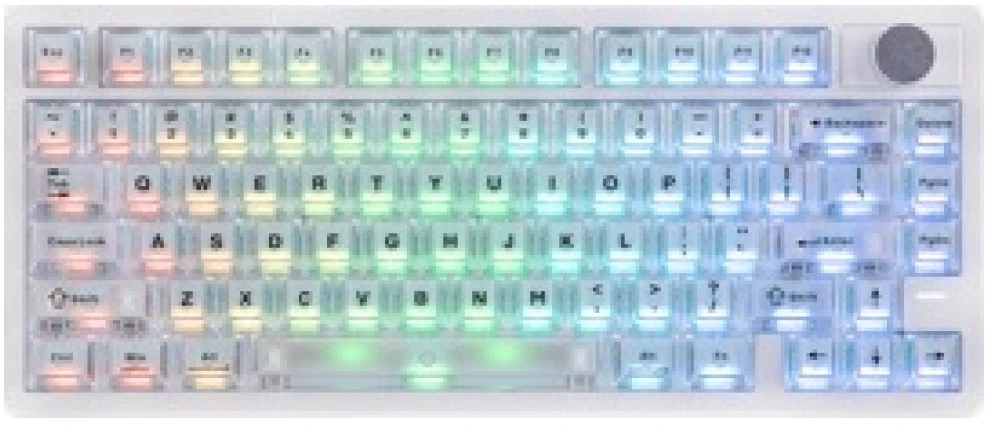 Klaviatūra mechaninė Epomaker HE75 V2 Jade HE Switch balta-kreminė/baltas-creamy