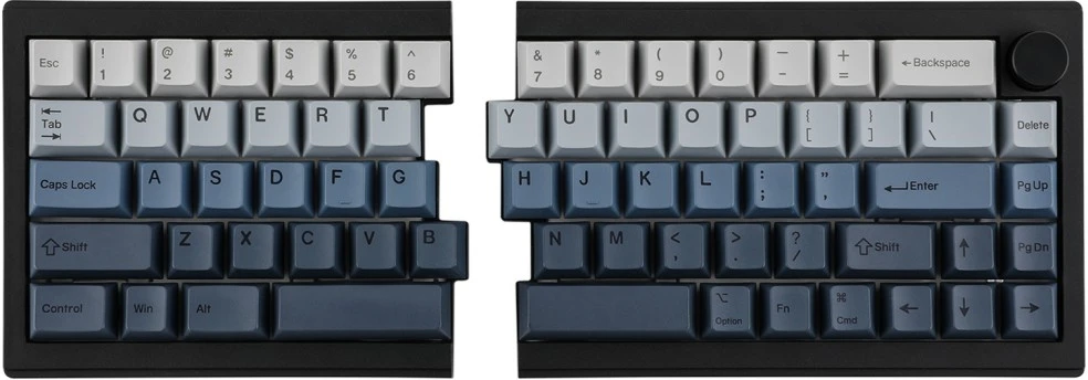 Klaviatūra mechaninė Epomaker Split 65 Switch juoda-flamingi/juodas-flamingo