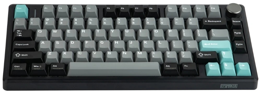 Klaviatūra mechaninė Epomaker TH80 V2 Pro Silent V2 Switch juoda-sea salt/juodas-sea salt
