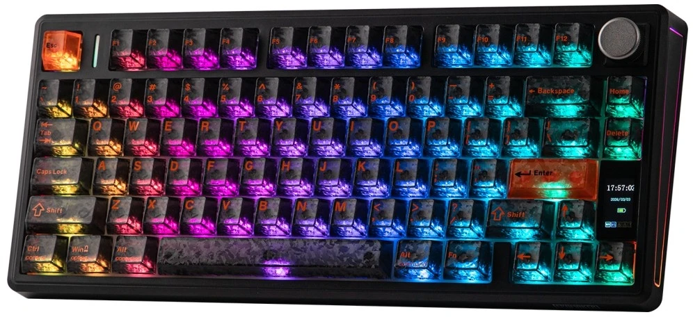 Klaviatūra mechaninė Epomaker TH80 V2 Pro Sea Salt Silent V2 Switch juoda/juodas