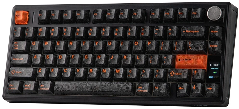 Klaviatūra mechaninė Epomaker TH80 V2 Jade Switch juoda-pilka-kreminė/juodas-pilkas-creamy