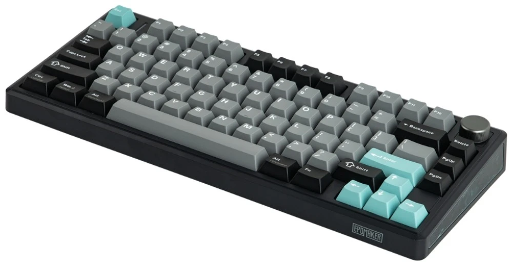 Klaviatūra mechaninė Epomaker TH80 V2 Creamy Jade Switch juoda-pilka/juodas-pilkas