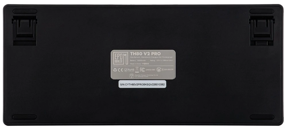 Klaviatūra mechaninė Epomaker TH80 V2 Pro Sea Salt Silent V2 Switch juoda/juodas