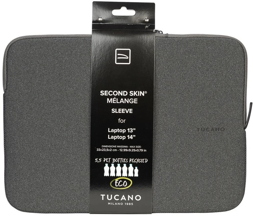 „Tucano Melange Second Skin“ dėklas, skirtas „MacBook Pro 15“ / „Ultrabook 13“ / „Notebook 14“ col., juodas