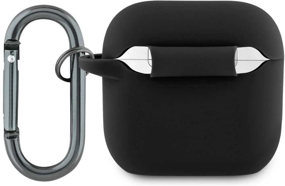 Lacoste Liquid Silicone Croc Logo dėklas skirtas Apple AirPods 4 juodos spalvos