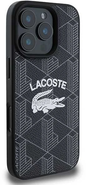 Lacoste Blend Monogram MagSafe dėklas skirtas Apple iPhone 16 Pro juodos spalvos