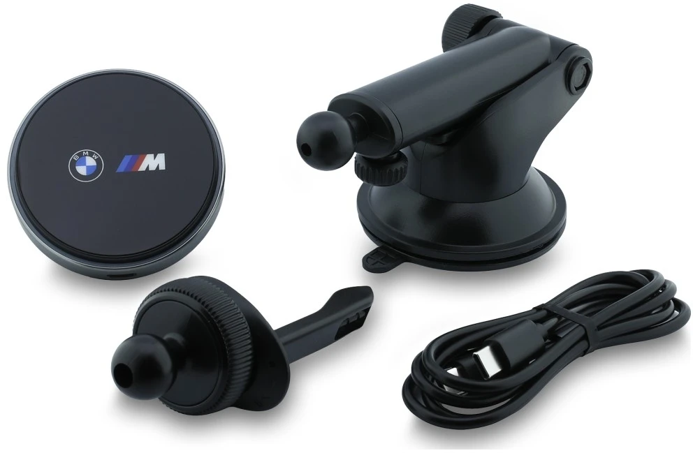 Laikiklis automobilinis BMW M Edition indukcyjny 25W Qi2 MagSafe na kokpit/do szyby/do kratki juoda