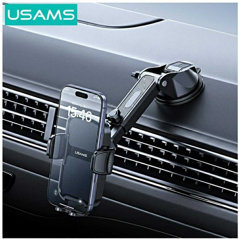 Car holder USAMS ZJ086 for windshield/dashboard juodos spalvos