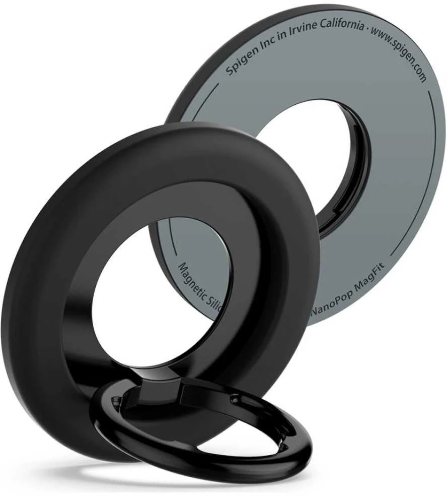 Spigen Nano Pop MagSafe telefono laikiklis, juodas sezamas