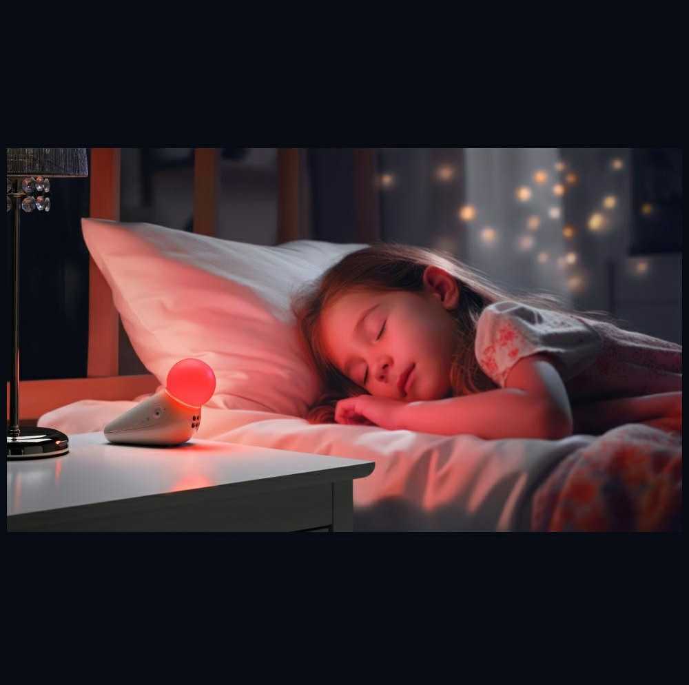 Naktinė lemputė su raminančiais garsais Motorola S1 Light and Sound Soother balta