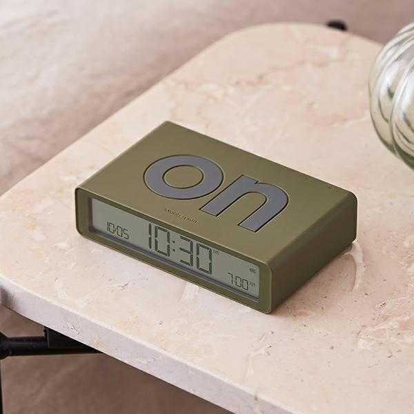 Lexon Flip Classic žadintuvas, dvipusis, chaki spalvos, LR157K9