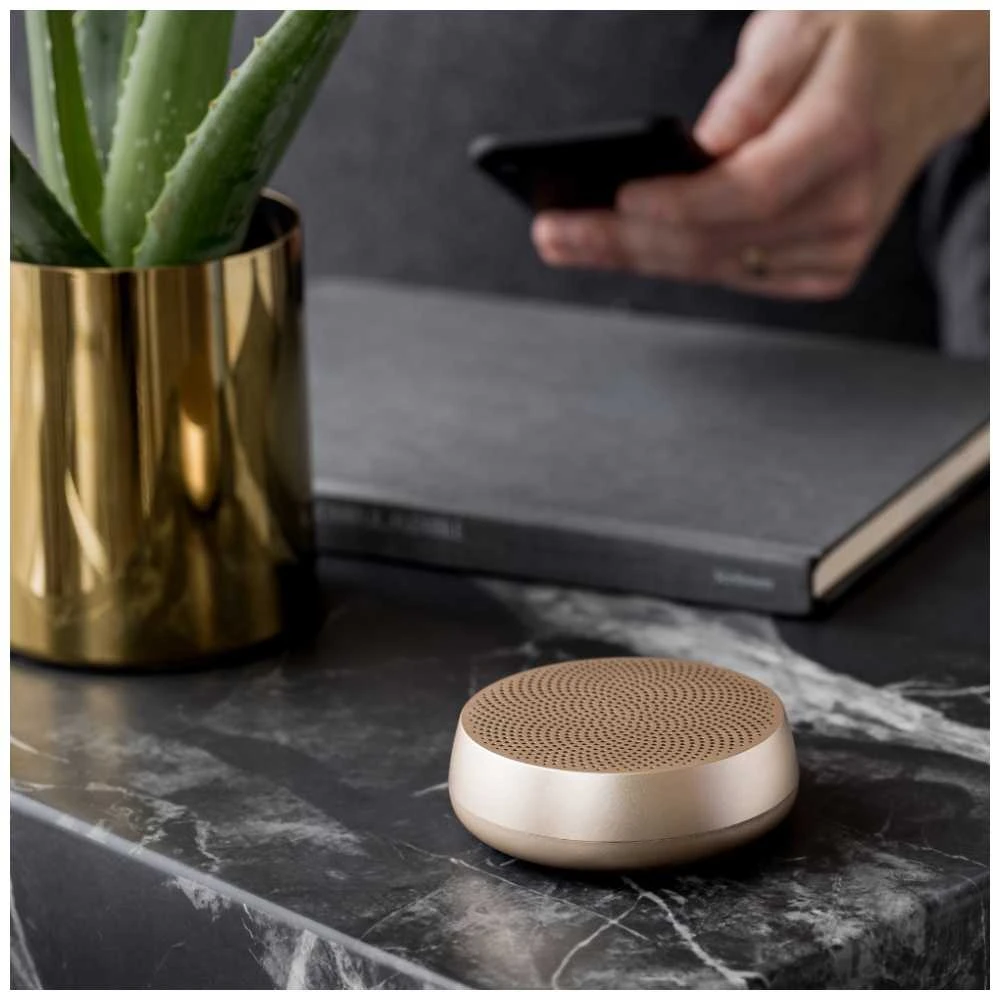 Lexon Mino+ L aliuminio „Bluetooth“ garsiakalbis, auksinis LA129D