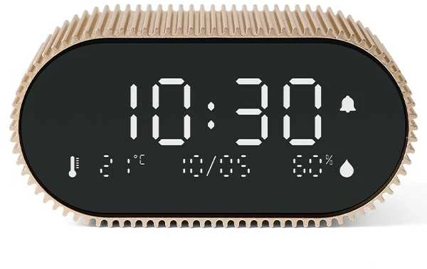 Lexon Ray Clock Žadintuvas su czujnikiemtemperatury i wilgotności auksinė/vivid auksinis LR155VG3