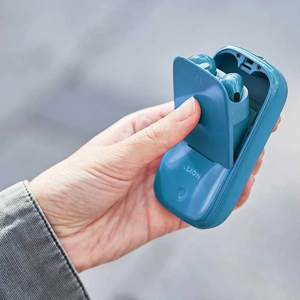„Lexon Speakerbuds“ belaidės ausinės su „Bluetooth“ garsiakalbiu, mėlynas LA127B