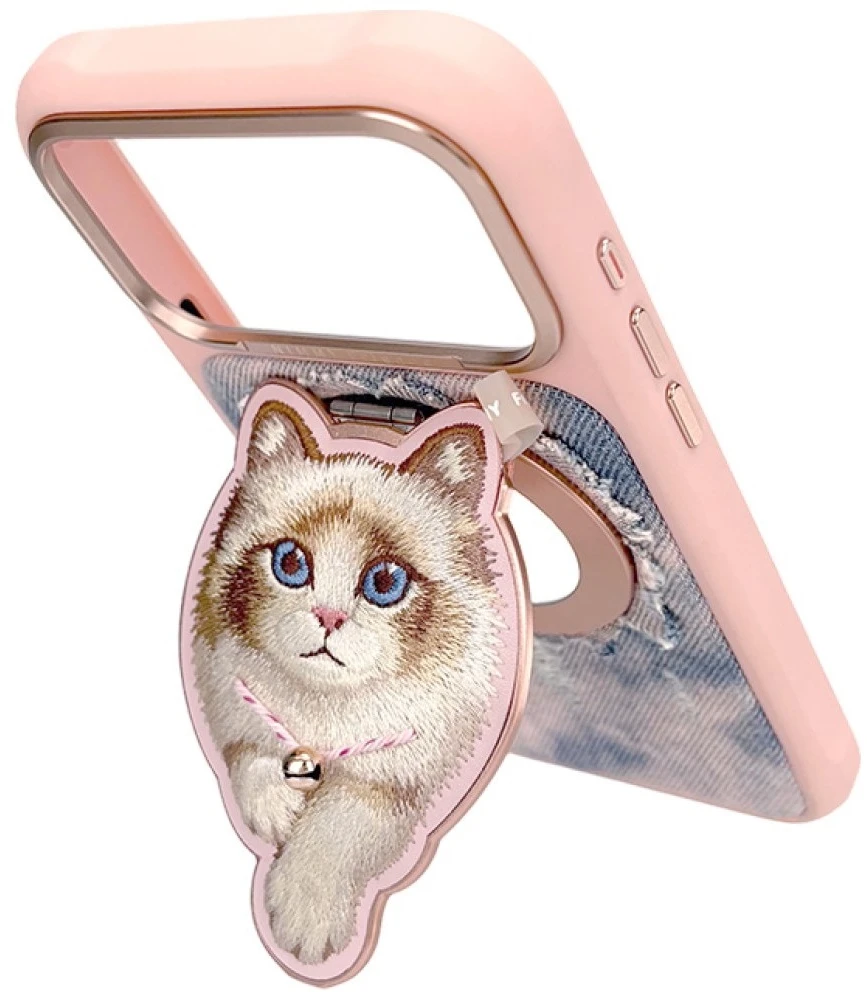NIMMY magnetic hanger DENIM FASHION RAGDOLL CAT pink