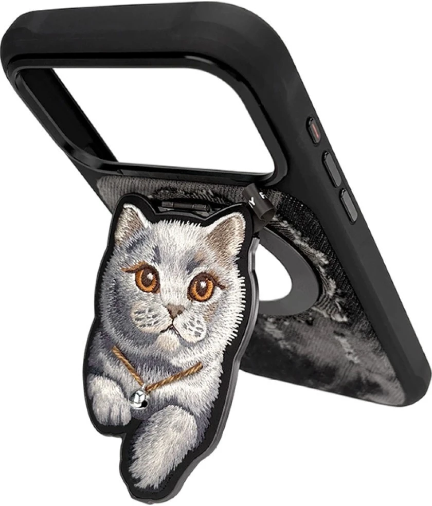NIMMY magnetic hanger DENIM FASHION BRITISH SHORTHAIR CAT juodas