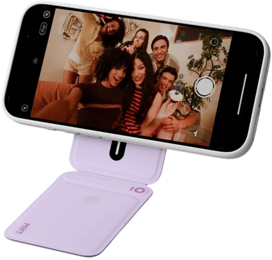 Dėklas Magnetyczny portfel i stojak na telefon Moft Movas Tripod MagSafe violetinė