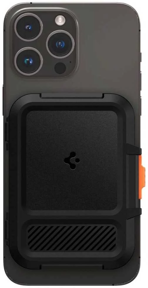 „Spigen iPhone Lock Fit“ piniginė su „MagSafe“ laidu, juoda