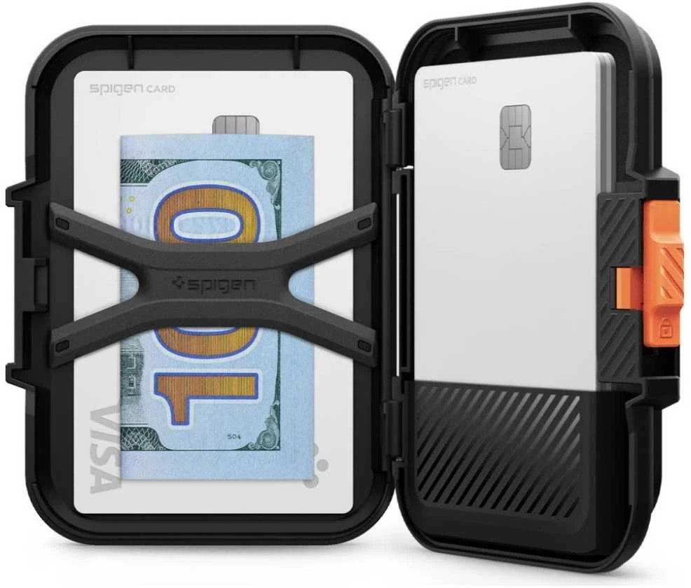 „Spigen iPhone Lock Fit“ piniginė su „MagSafe“ laidu, juoda
