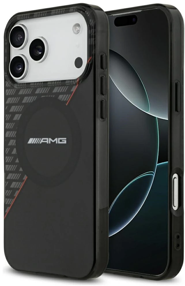 Dėklas Mercedes AMG IML Double Layer Rhombs MagSafe Case for iPhone 18 Pro Max / 17 Pro Max - Juodas and Raudona