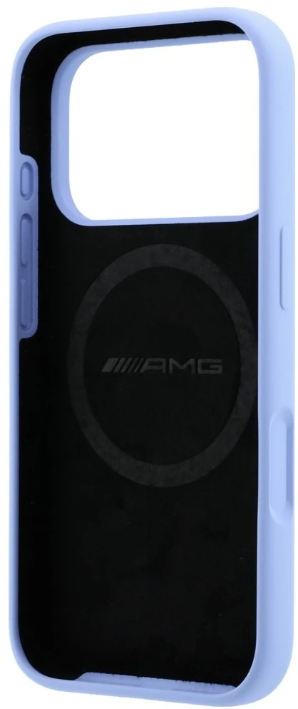 Mercedes AMG silikono didelio dydžio rombų raštų dėklas MagSafe, skirtas iPhone 18 Pro / 17 Pro, šviesiai mėlynas