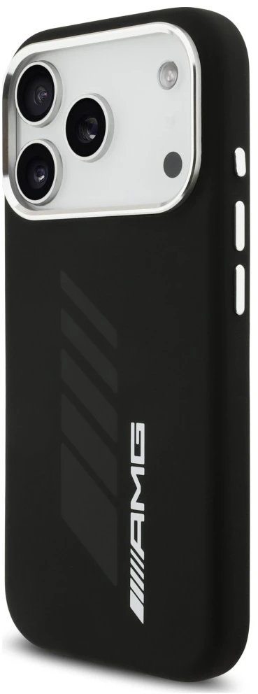 Mercedes Dėklas AMG Silicone Oversize Rhombs MagSafe skirtas iPhone 18 Pro / 17 Pro juodas