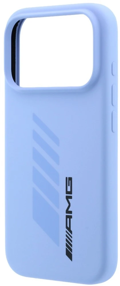 Mercedes AMG silikono didelio dydžio rombų raštų dėklas MagSafe, skirtas iPhone 18 Pro / 17 Pro, šviesiai mėlynas