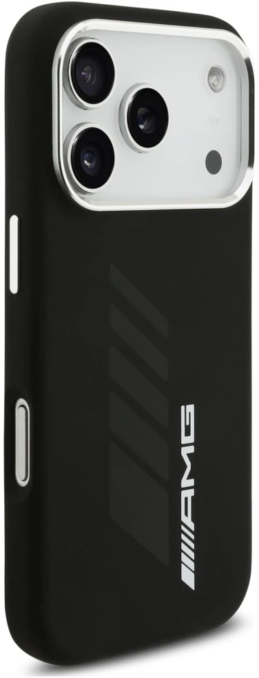 Mercedes Dėklas AMG Silicone Oversize Rhombs MagSafe skirtas iPhone 18 Pro / 17 Pro juodas