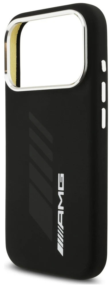 Mercedes Dėklas AMG Silicone Oversize Rhombs MagSafe skirtas iPhone 18 Pro / 17 Pro juodas