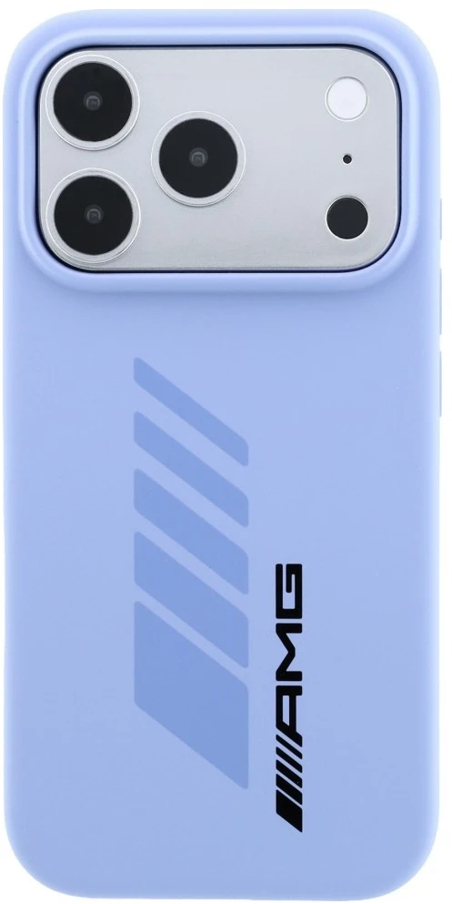 Mercedes Dėklas AMG Silicone Oversize Rhombs MagSafe skirtas iPhone 18 Pro Max / 17 Pro Max šviesiai mėlynas