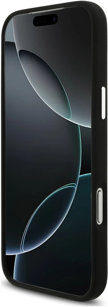 Mercedes AMG silikoninis didelis rombų rašto dėklas su MagSafe, skirtas iPhone 18 Pro Max / 17 Pro Max, juodas