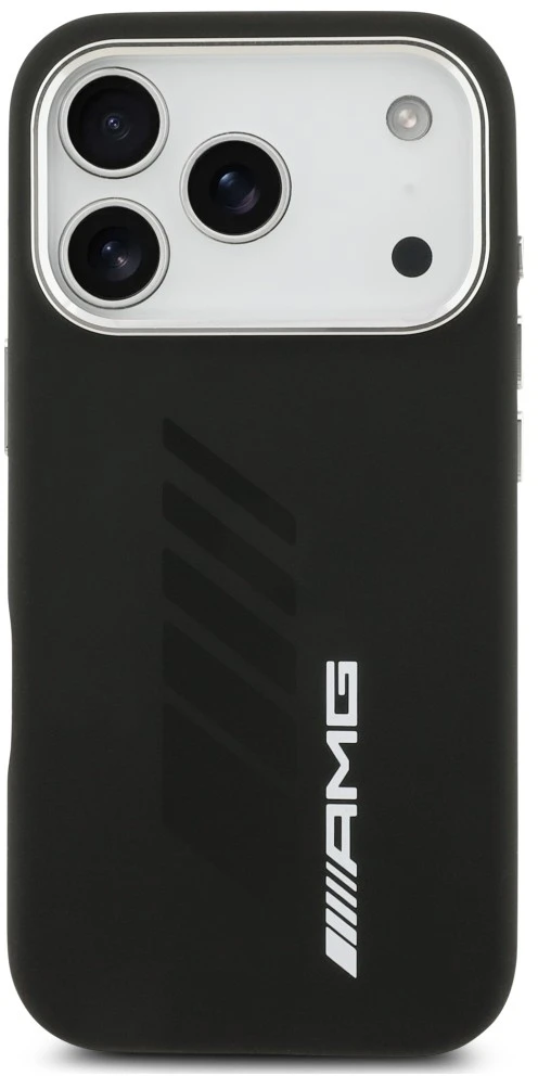 Mercedes Dėklas AMG Silicone Oversize Rhombs MagSafe skirtas iPhone 18 Pro / 17 Pro juodas