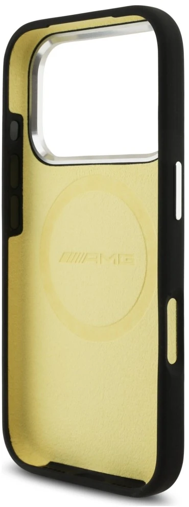 Mercedes Dėklas AMG Silicone Oversize Rhombs MagSafe skirtas iPhone 18 Pro / 17 Pro juodas