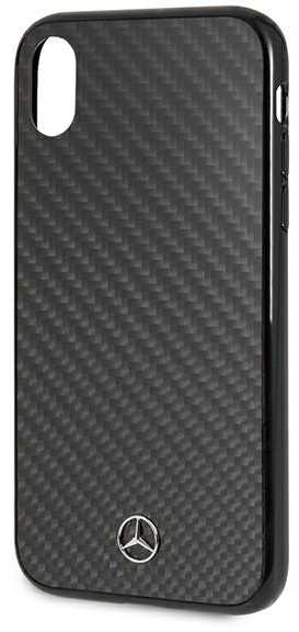 Mercedes Mercedes MEHCI61RCABK iPhone Xr juodas / juodas anglies kietas dėklas Dynamic Line